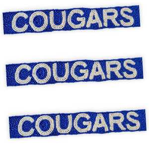 Sangle de sac perlée COUGARS |   Sangle de sac à main artisanale pour le jour du match - Product Image 2