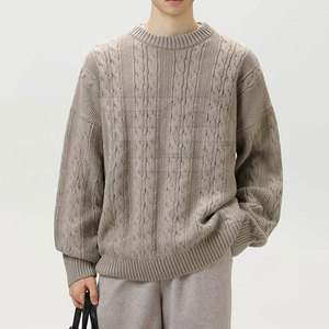 Pulls pour hommes, tricot doux, col rond, manches longues, décontracté, chaud, respirant, logo sur le devant, léger, élégant - Product Image 4