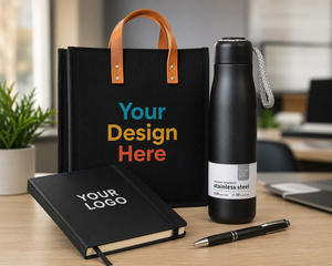 Ensemble cadeau de bureau en cuir de qualité supérieure personnalisé, agenda A5, stylo en métal, porte-carte d'identité, tasse à café, sac messager, impression promotionnelle pour entreprises - Product Image 3