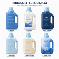 Bouteille cosmétique en PEHD de 1L, étiquetage personnalisé, forme plate, emballage liquide ménager, fabrication OEM ODM