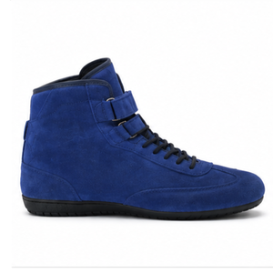 Bottes moto bleues à la cheville, tige en faux daim, semelle extérieure en caoutchouc, fermeture auto-agrippante, bout fermé, semelle intermédiaire en EVA pour l'hiver, antidérapantes, légères - Product Image 2