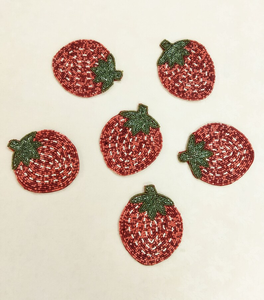 Handmade Strawberry Beaded Coasters - Set of 6 by Creative Art Zone - Product Image 4