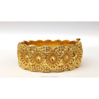 NOUVEAU Ensemble de bracelets plaqués or 24 carats exquis, avec un design unique et élégant à deux tons, 3 grammes d'or, conception très vendue