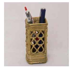 Elegant Customised Design Brass <b>Pen</b> Holder handcrafted <b>Gold</b> Color Top Price Office Desk and School Accessories - Product Image 3