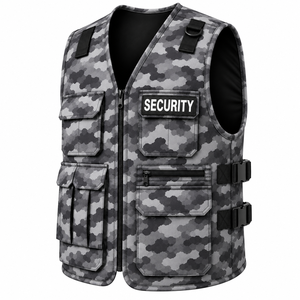 Custom <b>Men</b> Camouflage Security <b>Vest</b> Breathable Utility Workwear Outerwear with Badge Back Print Casual Style Spring Wear - Product Image 5