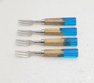 Ensemble de fourchettes élégantes en acier inoxydable avec manche en résine de bois pour mariages, événements, restaurants – Accessoires de vaisselle de qualité supérieure - Product Image 4