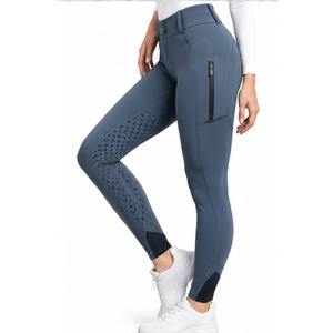 Pantalones de equitación para mujer, corte ajustado, agarre de silicona, entrenamiento, personalizados, cintura alta, elásticos, de alto rendimiento - Product Image 3