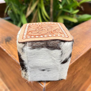 New Luxury Custom Hand <b>Tooled</b> <b>Leather</b> Small Travel Ring Box Organizer Cowhide Jewelry Storage Case for Women's Gifts - Product Image 6