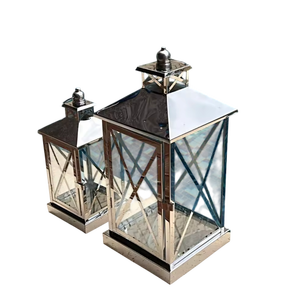 Lanterne en aluminium avec bougie pour la décoration de la maison, durable, utilisable en intérieur et en extérieur, design moderne, lanterne de centre de table - Product Image 5