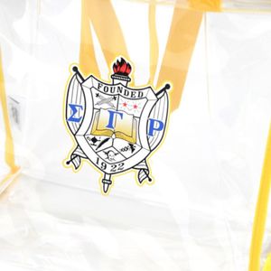 White Sigma Gamma Rho <b>Clear</b> Tote <b>Bag</b> Greek Sorority Letter Transparent Shoulder Handbag Women Campus Stadium Carry <b>Bag</b> Custom - Product Image 4