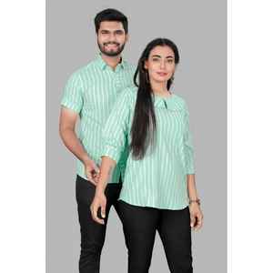 NUEVA LLEGADA LINO ALGODÓN HILO TEJIDO PAREJA COMBO VERDE MAR - Product Image 1