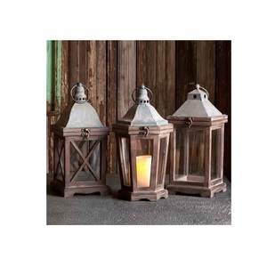 Farol de Madera Hecho a Mano con Paneles de Vidrio y Asa de Cuerda, Centro de Mesa para Jardín, Boda o Decoración Rústica - Product Image 5