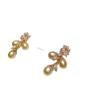 Pendientes Colgantes de Cuentas de Oro Natural de 9-10 mm, Estilo Retro Moderno de Diseño Italiano, Textura de Oro K Casi Impecable, Accesorio de Moda - Product Image 5