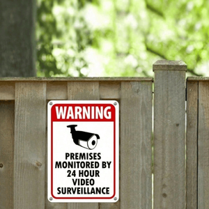 CIFbuy Segnale di Avvertimento per Videosorveglianza 24 Ore su 24, Insegna Metallica CCTV per Interni/Esterni per Sicurezza Domestica con Logo 'Ti' - Product Image 1