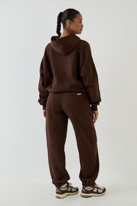 Pantalones de chándal de pierna ancha para mujer, color marrón chocolate oscuro, de cintura alta, ajuste holgado informal, pantalones de descanso, joggers de pierna recta, al por mayor - Product Image 6
