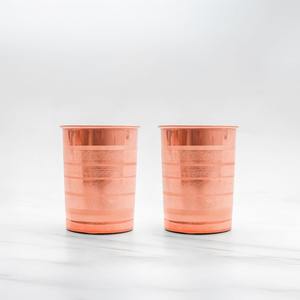 Vaso de Cobre Puro Hecho a Mano, Taza de Agua Ayurvédica de Cobre Martillado para el Hogar, Cocina o Bar - Product Image 1