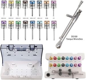 Kit professionnel de prothèses d'implants universels 16 pièces en acier inoxydable avec clé dynamométrique manuelle ergonomique 10-70 Ncm pour usage dentaire - Product Image 5