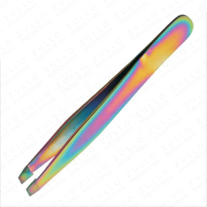 Juego de Pinzas para Cejas con Punta Inclinada Recubiertas de Titanio Arcoíris, Herramientas de Belleza Profesionales para Depilación, OEM - Product Image 2