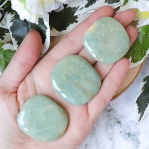 Natural Aquamarine Polished Oval Shape Palm <b>Stone</b> Healing Crystal <b>Worry</b> <b>Stone</b> For Reiki Meditation Energy Balance Wholesale Bulk - Product Image 6