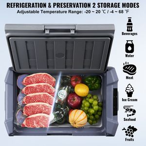 Refrigerador Portátil de Doble Zona para Automóvil de 12 Voltios con Capacidad de 50 L / 52.8 QT, Enchufe Europeo, Temperatura Ajustable de 4 a 68 °F, Congelador - Product Image 3