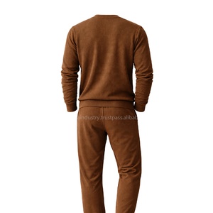 Ensembles de vêtements d'hiver confortables pour hommes RTS, 100% coton piqué, texture gaufrée, couleur unie |   Fournisseur OEM Samavia Commandes en gros - Product Image 2