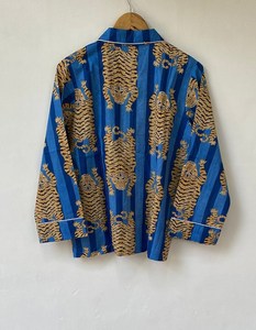 Ensemble de pyjama coordonné pour femmes Naaz Textile, imprimé à rayures de tigre, vêtements de détente et de sommeil décontractés d'été, pyjama en coton - Product Image 2