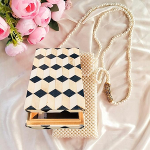 Moderna Caja de Joyería Decorativa de Madera con Incrustaciones de Hueso y Diseño de Hojas de Resina Talladas para Muebles de Sala de Estar y Dormitorio o Regalos - Product Image 5