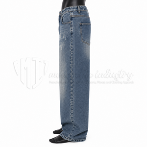 Pantalones Vaqueros Holgados para Hombre, Estilo Vintage, Lavados, de Pierna Ancha, Informales, para Uso Diario - Product Image 4