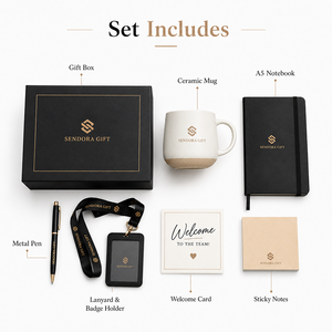 Coffret cadeau de bienvenue pour nouveaux employés personnalisé avec logo, mug en céramique, carnet, stylo, notes adhésives, cordon, coffret cadeau d'accompagnement professionnel - Product Image 2