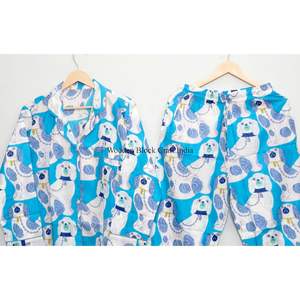 Ensemble de pyjama en coton à imprimé animal, ensemble de pyjama bohème à imprimé bloc, ensemble de pyjama pour femmes, ensemble de pyjama d'été, ensemble de pyjama de nuit, ensemble deux pièces - Product Image 6