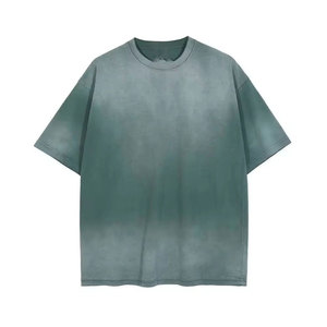 T-shirt classique effet délavé au soleil 100% coton T-shirt effet délavé au soleil Tissu lisse T-shirt effet délavé au soleil - Product Image 1