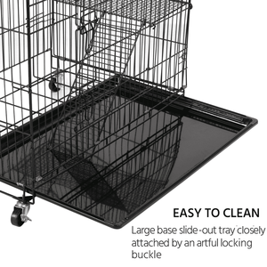 Gabbia per gatti nera a 4 livelli con gabbia per animali domestici Premium amaca - Product Image 6