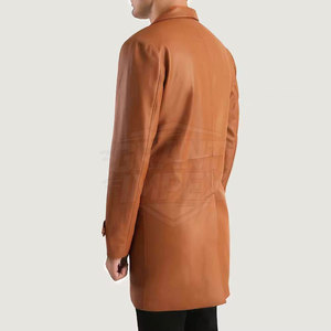 Luxury Style Casual Wear Eco-Friendly Breathable <b>Leather</b> Overcoat Men Durable Soft Feel Fabric Comfortable Winter <b>Outfit</b> Stylish - Product Image 5