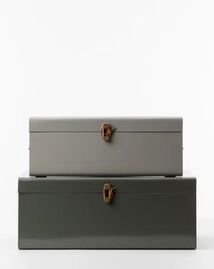 Coffre de rangement vintage industriel en fer de qualité supérieure, style vapeur rustique et design à couvercle rabattable spacieux pour une décoration intérieure de luxe - Product Image 1