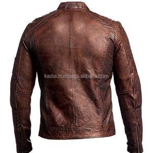 Fashion Motorcycle Men Leather Jackets Solid Colour Stand Collar Men's PU Faux Jacket Coats Casual Zipper High Brand Men Outwear - Product Image 4