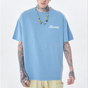 เสื้อยืดโอเวอร์ไซส์ผู้ชายทรงหลวม พิมพ์โลโก้ตามสั่ง ขายดี ดีไซน์ล่าสุด ระบายอากาศได้ดี ผ้าฝ้าย 100% - Product Image 1