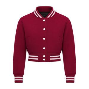 Custom <b>Winter</b> Luxury Women's Cropped College <b>Jacket</b> Chenille Embroidery Letterman Wool Quilted Cotton Lining Varsity Stylish - Product Image 1