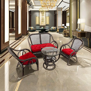 Lurdos ชุดห้องรับแขกทำด้วยมือทำจากไม้หวายที่ได้รับแรงบันดาลใจจากอินโดนีเซียดีไซน์ล็อบบี้ของโรงแรมหรูสำหรับเฟอร์นิเจอร์ห้องนั่งเล่นสุดหรู - Product Image 1