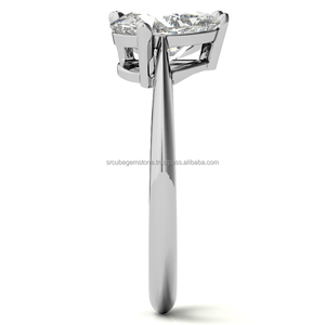 S925 plata 2CT D VS1 trillón y corte de pera anillo de diamante cultivado en laboratorio joyería de dos piedras chapada en oro personalizada para compromiso de boda - Product Image 5