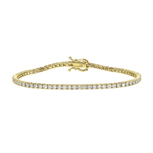 2Ct Diamond Tennis <b>Bracelets</b> 14k <b>Solid</b> Gold Round Sparkling Lab Grown Box Clasp 7In Minimalist Solitaire Everyday Modern Jewelry - Product Image 3