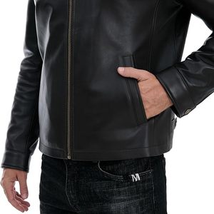 Blouson de motard en cuir véritable pour homme de haute qualité, fermeture éclair, logo personnalisé, élégant, hiver, OEM, vente en gros, nouvelle marque 2026 - Product Image 5