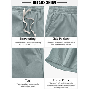 Shorts de sport en coton épais pour hommes, style streetwear, confortables, décontractés, amples, pour l'exercice, personnalisables. - Product Image 5