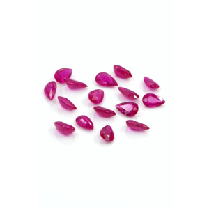 Rubíes naturales sin tratar de Mozambique, calibrados en forma de pera de 3x5 mm, piedras preciosas de rubí facetadas naturales sueltas para la fabricación de joyas, listas para usar. - Product Image 3