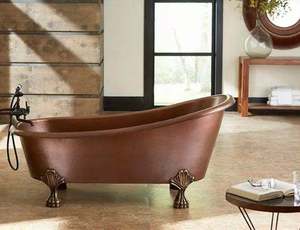 Couvre-baignoire rond en acier inoxydable durable fait à la main, finition or antique, design classique écologique, décoration de luxe pour la maison et l'hôtel Zahid - Product Image 5