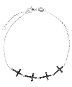 Cavigliera con croci in argento Sterling | Macis's - Product Image 1
