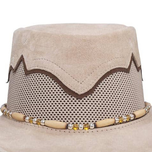 GENERSA SPORTS Cowboy <b>Hat</b> Unisex Beaded <b>Band</b> Mesh Ventilation Light Brown Casual Outdoor Spring Summer Adult Adjustable - Product Image 5