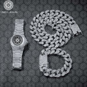 Charm Jewells Luxury Men's Stainless Steel <b>Watch</b> with Diamond Bezel Analog Dial Sapphire Crystal Folding Clasp 38mm - Product Image 1