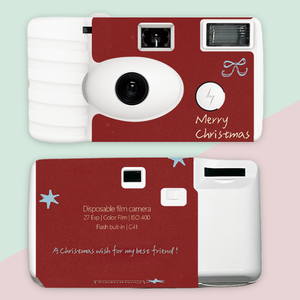 Olagraphy Disposable 35mm <b>Film</b> Camera Christmas Design Built-in Flash Color <b>Film</b> <b>ISO</b> <b>400</b> Custom Gift - Product Image 1