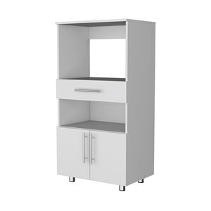 Armoire de cuisine blanche avec support pour micro-ondes - Product Image 3