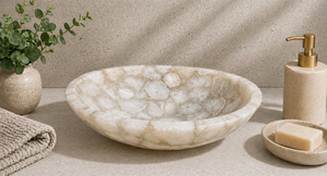 Lavabo en pierre gemme, Évier en pierre semi-précieuse, Lavabo en pierre naturelle, Lavabo de luxe en pierre, Lavabo de salle de bain en pierre gemme, Lavabo en agate - Product Image 5